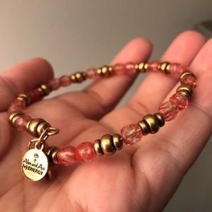 Alex and Ani Coral and Gold Bracelet